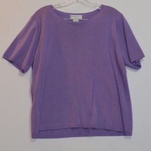 Draper's & Damons Petits Acrylic Knit Sweater Purple 1/2 Sleeves Tee PXL